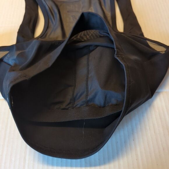 Joy Lab Sports Bra Womens XS Black Longline Mesh Back Active Workout - Picture 6 of 6